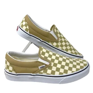 VANS Classic Slip On Shoes Check Taupe Men’s Canvas Size Sneakers VN0A5AO8YUU