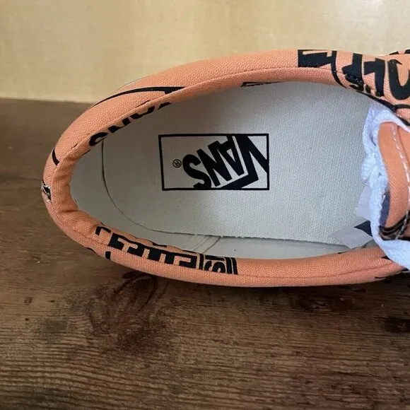 Vans Era Logo Mix Shoes Mens 9.5 Womens 11 Tangerine Orange Black Skate Sneaker
