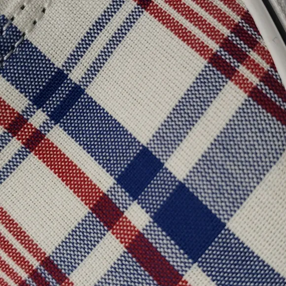 Vans era plaid white, red blue NIB
