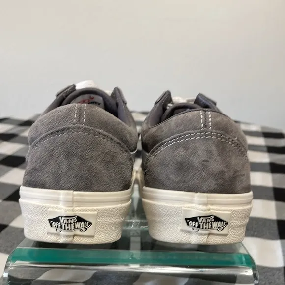 Vans Gray Suede Leather Low Top Old Skool Skate Sneaker Shoes Men's 7 Eco Dry