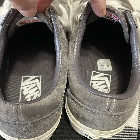 Vans Gray Suede Leather Low Top Old Skool Skate Sneaker Shoes Men's 7 Eco Dry