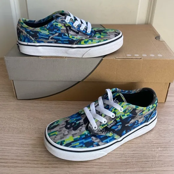 Vans Lo White/Multicolor Kids Sneakers Shoes- SZ 1 Y