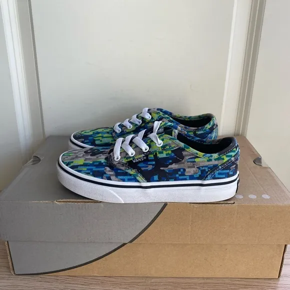 Vans Lo White/Multicolor Kids Sneakers Shoes- SZ 1 Y