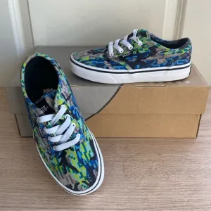 Vans Lo White/Multicolor Kids Sneakers Shoes- SZ 1 Y