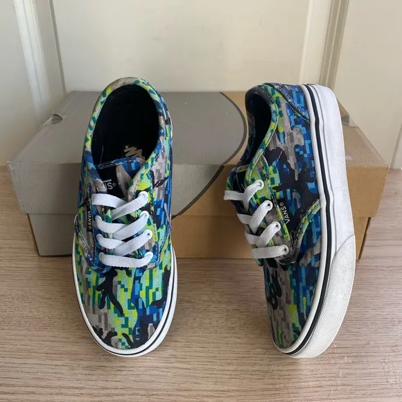 Vans Lo White/Multicolor Kids Sneakers Shoes- SZ 1 Y
