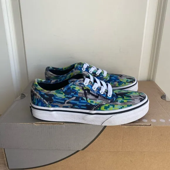 Vans Lo White/Multicolor Kids Sneakers Shoes- SZ 1 Y