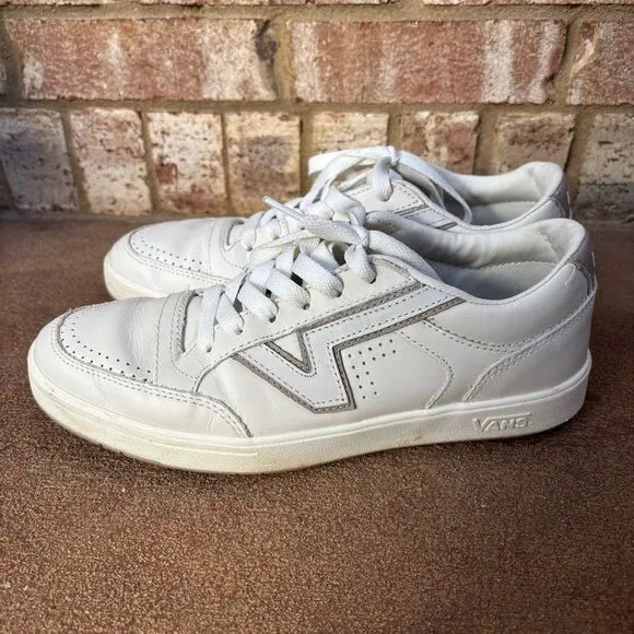 Vans Lowland Comfy Cush Leather Sneakers Shoes Size Mens 8.5 Womens 10 Off White