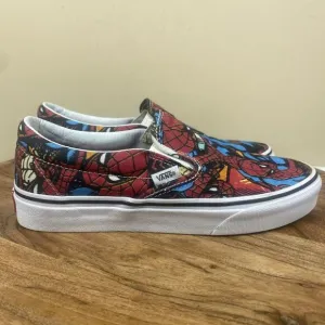 Vans Marvel Spider Man Classic Womens Size 8 Low Top Graphic Print Slip On Shoes