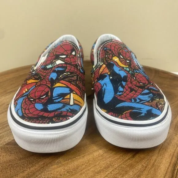 Vans Marvel Spider Man Classic Womens Size 8 Low Top Graphic Print Slip On Shoes