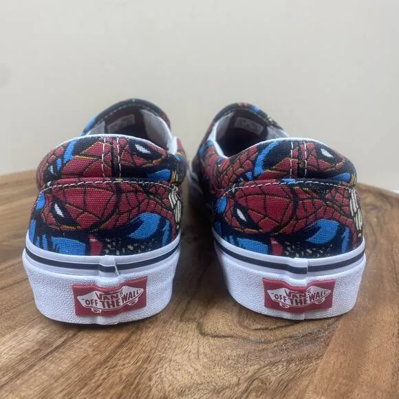 Vans Marvel Spider Man Classic Womens Size 8 Low Top Graphic Print Slip On Shoes