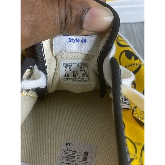 Vans Mens Authentic 44 Mooneyes Skate Shoes Yellow 721454 Low Top‎ 7.5M New