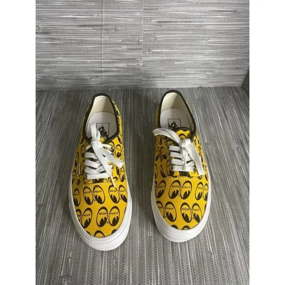 Vans Mens Authentic 44 Mooneyes Skate Shoes Yellow 721454 Low Top‎ 7.5M New