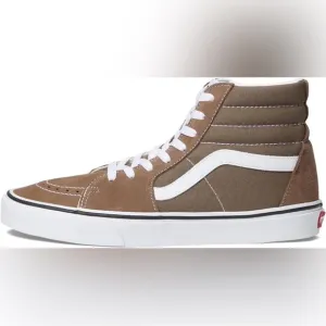 Vans Men's Brown and White High-Top Sneakers