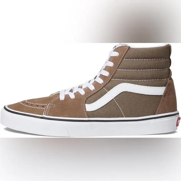 Vans Men's Brown and White High-Top Sneakers