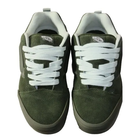Vans Men's Knu Skool Utility Mono Olive Green Suede Skate Shoes sizes NIB