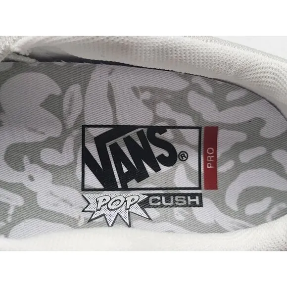 Vans Mens Kyle Walker Pro 2 Hook &amp; Loop Suede Skate Shoes Barley White Size 7.5