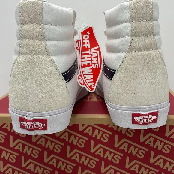 Vans Men’s Sk8-Hi (Classic Sport) Dress BlueVN0A32QG9YGWhite High-Top Sneakers
