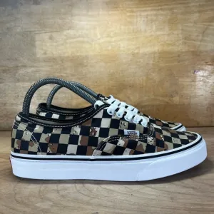 Vans Off The Wall Authentic Camo Checkerboard Womens Sz 9.5 Shoes Brown Tan