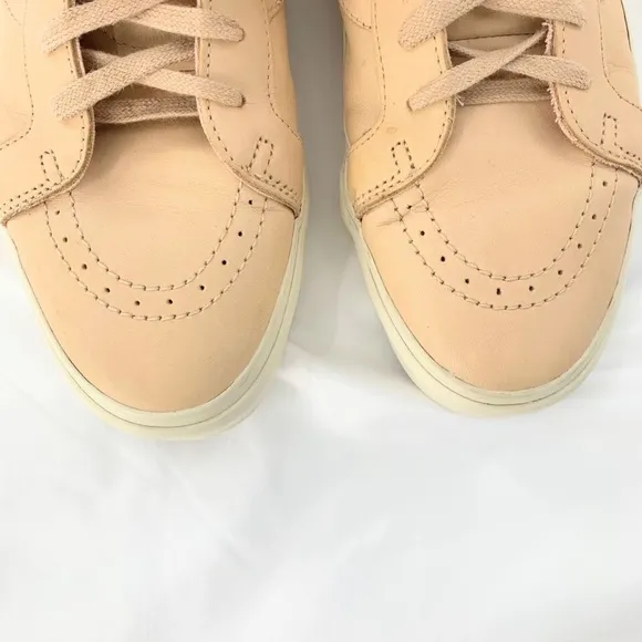 Vans Off The Wall Men Sneakers Peach High Top Leather Back Zip Sz 13