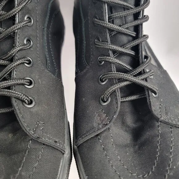 Vans Off The Wall Mens 10 Canvas High Top Triple Black Skate Shoes Sk8 Unisex