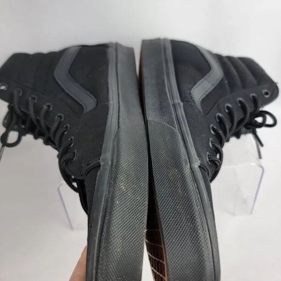 Vans Off The Wall Mens 10 Canvas High Top Triple Black Skate Shoes Sk8 Unisex