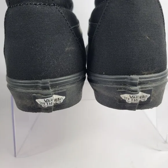 Vans Off The Wall Mens 10 Canvas High Top Triple Black Skate Shoes Sk8 Unisex