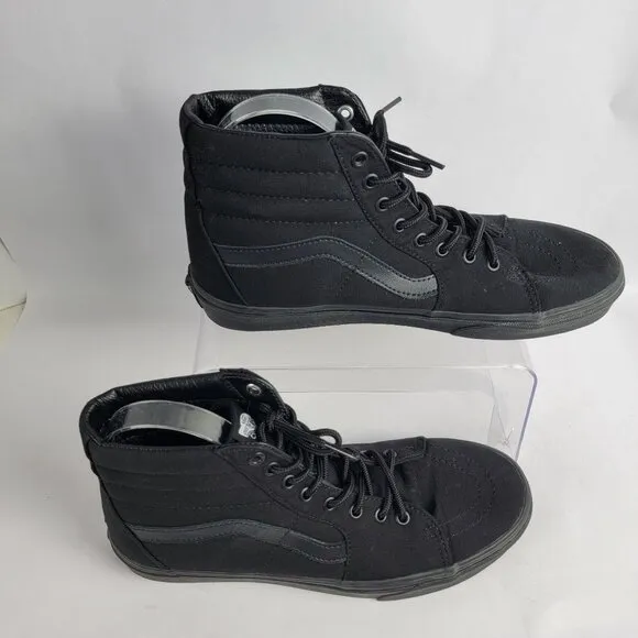 Vans Off The Wall Mens 10 Canvas High Top Triple Black Skate Shoes Sk8 Unisex