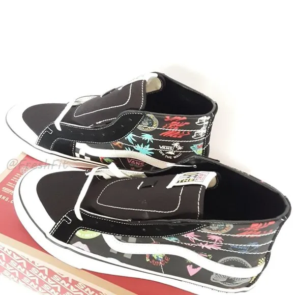 🆕Vans Off the Wall Sk8-Hi 138 Decon V66 Black/Multi Sneakers Shoes Mens 12