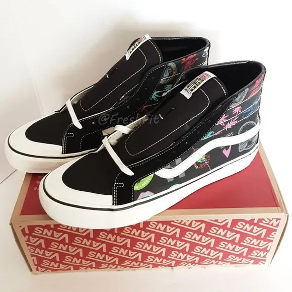 🆕Vans Off the Wall Sk8-Hi 138 Decon V66 Black/Multi Sneakers Shoes Mens 12