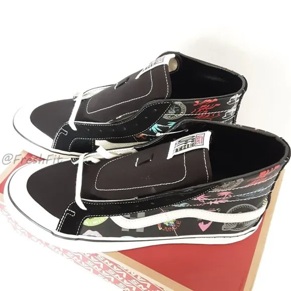 🆕Vans Off the Wall Sk8-Hi 138 Decon V66 Black/Multi Sneakers Shoes Mens 12