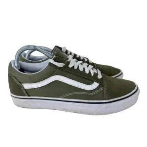 Vans Off The Walls Old School Low Top Sneaker Shoes Men's 8 Green Lace Up 721356