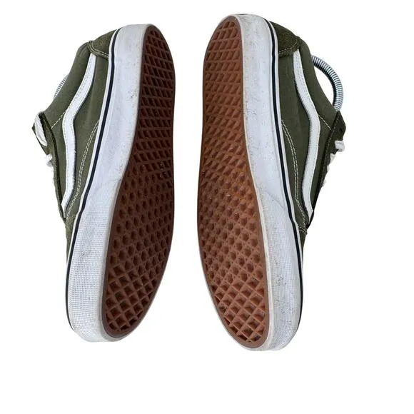 Vans Off The Walls Old School Low Top Sneaker Shoes Men's 8 Green Lace Up 721356
