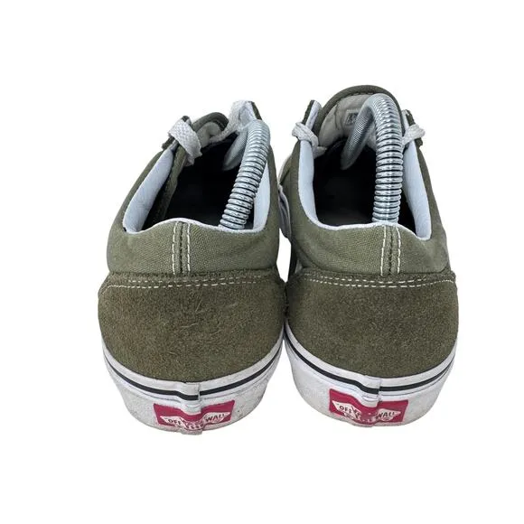 Vans Off The Walls Old School Low Top Sneaker Shoes Men's 8 Green Lace Up 721356
