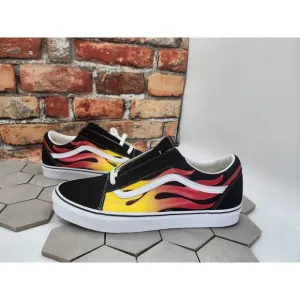 VANS Old Skool Flame Sneakers Low Top Suede Canvas Men's Size 11.5 VN0A38G1PHN