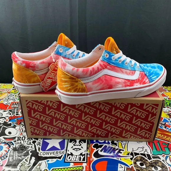 Vans Old Skool Multicolor Tie-Dye Womens Various Sizes