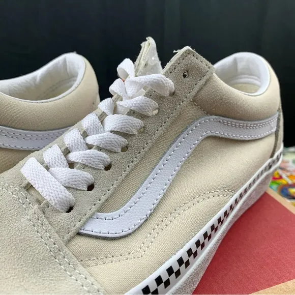 Vans Old Skool Tan Checkered Womens Various Sizes
