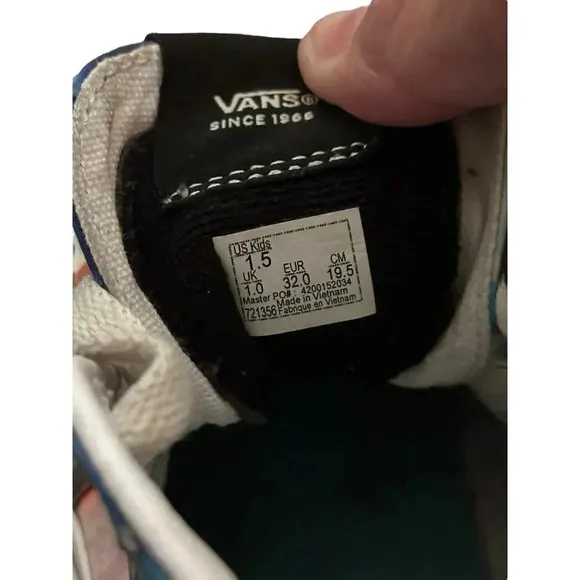 VANS Sk8-Hi Blue One Piece Punk Hazard Lace Up High Top Sneaker Shoes Size 1.5