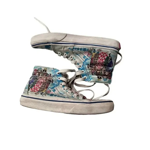 VANS Sk8-Hi Blue One Piece Punk Hazard Lace Up High Top Sneaker Shoes Size 1.5
