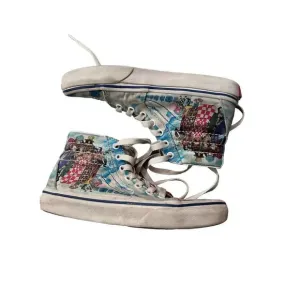 VANS Sk8-Hi Blue One Piece Punk Hazard Lace Up High Top Sneaker Shoes Size 1.5