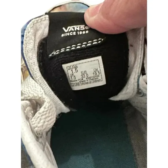 VANS Sk8-Hi Blue One Piece Punk Hazard Lace Up High Top Sneaker Shoes Size 1.5