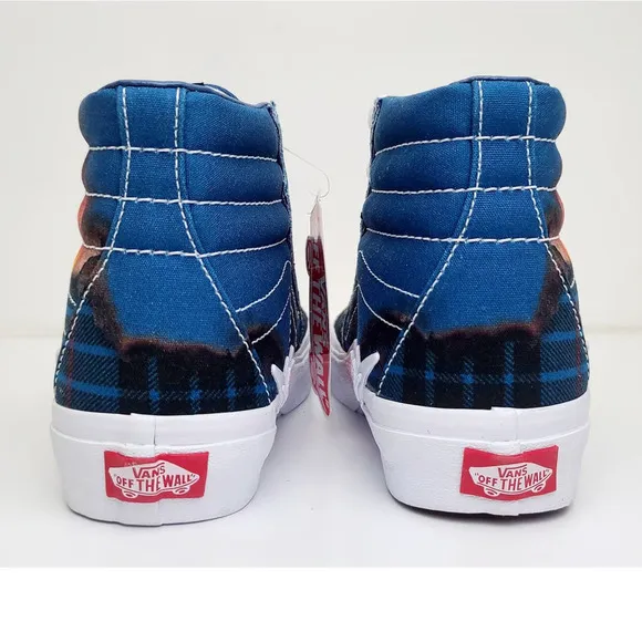 VANS SK8-HI Bolt Big Reveal Classics Skate Shoes Blue Canvas Sneakers Women's 6