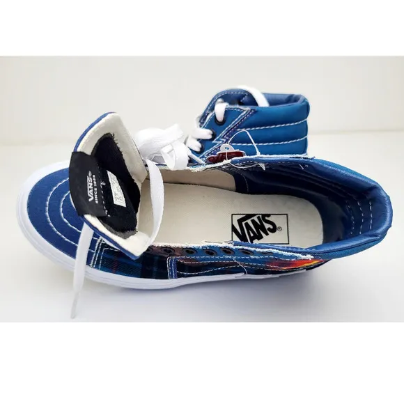 VANS SK8-HI Bolt Big Reveal Classics Skate Shoes Blue Canvas Sneakers Women's 6