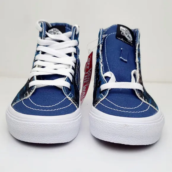VANS SK8-HI Bolt Big Reveal Classics Skate Shoes Blue Canvas Sneakers Women's 6