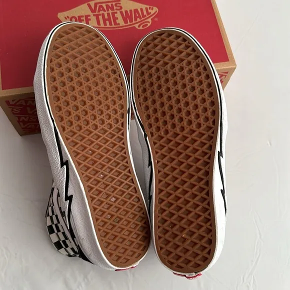 Vans Sk8-Hi Bolt multicolor black white checkerboard high top skate sneakers