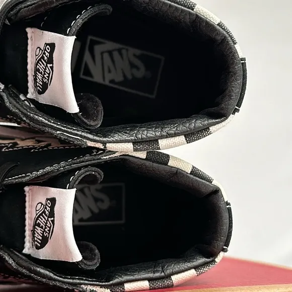 Vans Sk8-Hi Bolt multicolor black white checkerboard high top skate sneakers
