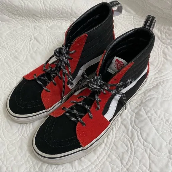 VANS Sk8-Hi Red and Black High Top Sneaker Men’s Size 7.5 Women’s Size 9