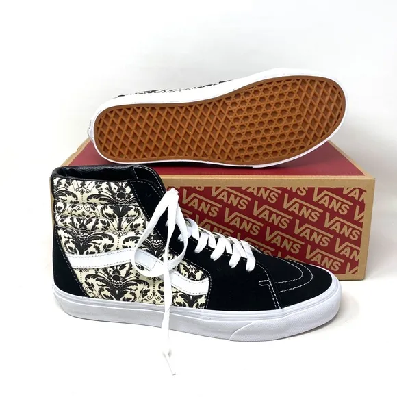 VANS Sk8-Hi Skull Tapestry Black Men’s Suede Shoes Sneakers Size VN0A7Q5N95X
