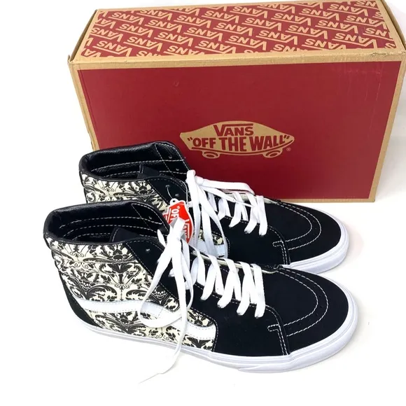 VANS Sk8-Hi Skull Tapestry Black Men’s Suede Shoes Sneakers Size VN0A7Q5N95X