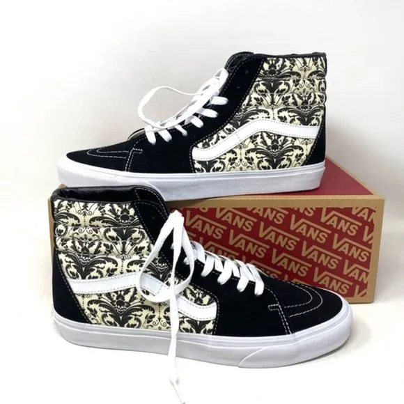 VANS Sk8-Hi Skull Tapestry Black Men’s Suede Shoes Sneakers Size VN0A7Q5N95X
