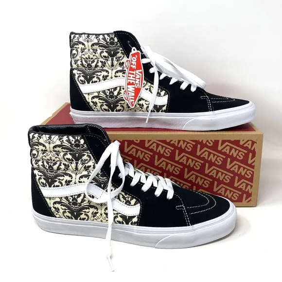 VANS Sk8-Hi Skull Tapestry Black Men’s Suede Shoes Sneakers Size VN0A7Q5N95X